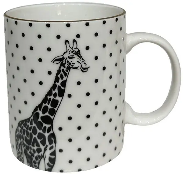 Cană Maison - Africa, Giraffe, 330 ml, alb