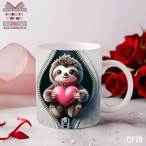 Cana My heart belongs to you CP78 Interior si toartă roz