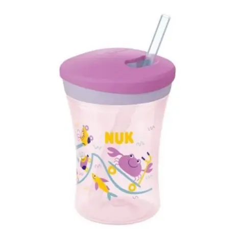 Cana Nuk Evolution Action cu pai 230 ml de la 12 luni Roz