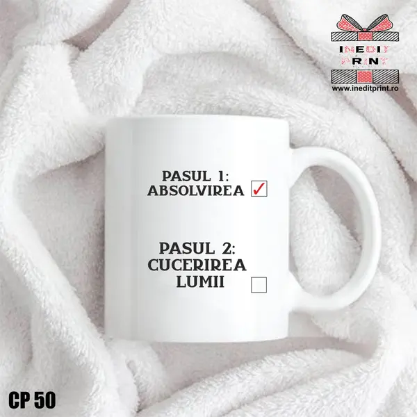 Cana personalizata Absolvent CP50 Termosensibilă neagră
