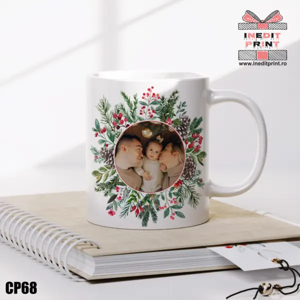 Cana personalizata Craciun Fericit CP68 Termosensibilă roșie