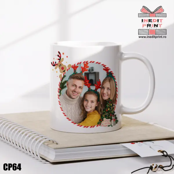 Cana personalizata Craciun poza si text CP64