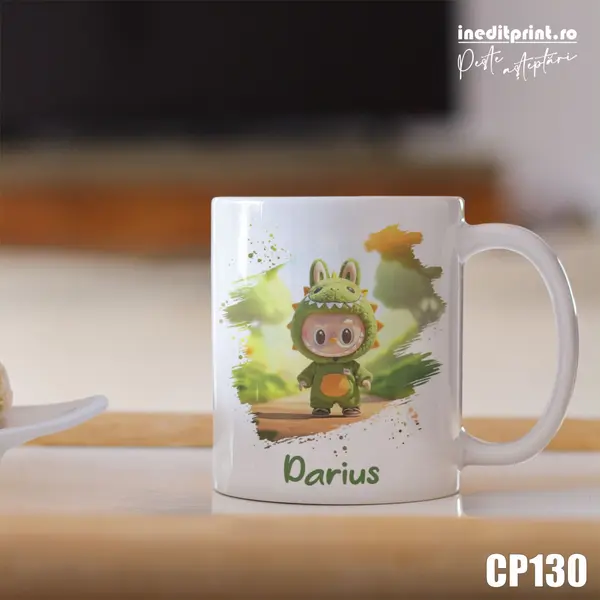Cana personalizata cu Labubu CP130 Termosensibila rosie