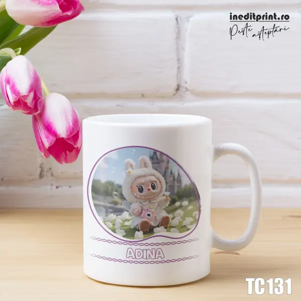 Cana personalizata cu Labubu CP131 Termosensibila rosie