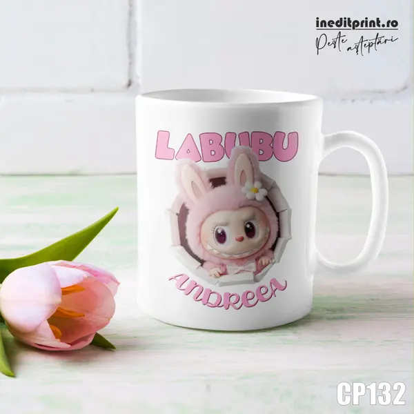 Cana personalizata cu Labubu CP132 Termosensibila rosie