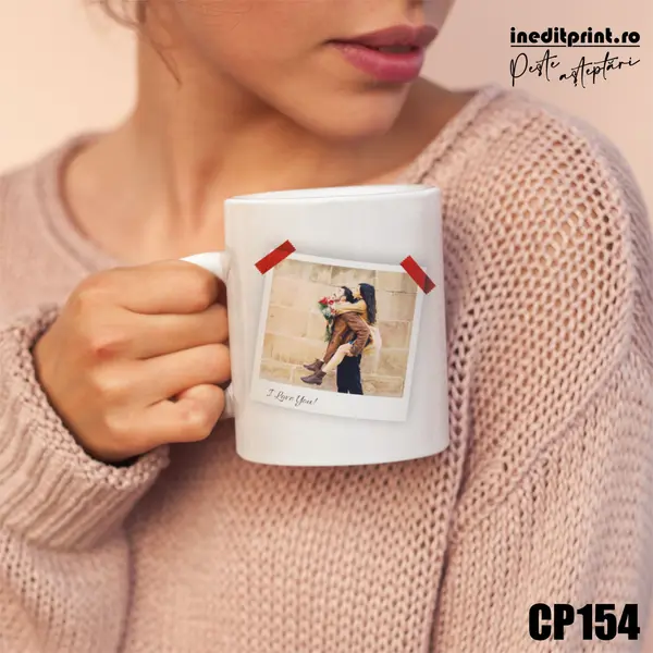 Cana personalizata cu o poza și text CP154 Termosensibila rosie