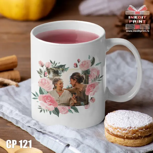 Cana personalizata cu text si poza de 8 Martie CP121