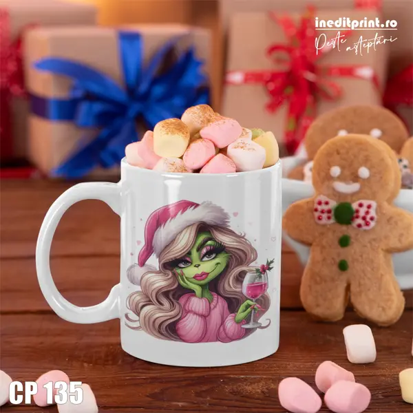 Cana personalizata - Just a girl who loves the Grinch CP153 Termosensibila albastra