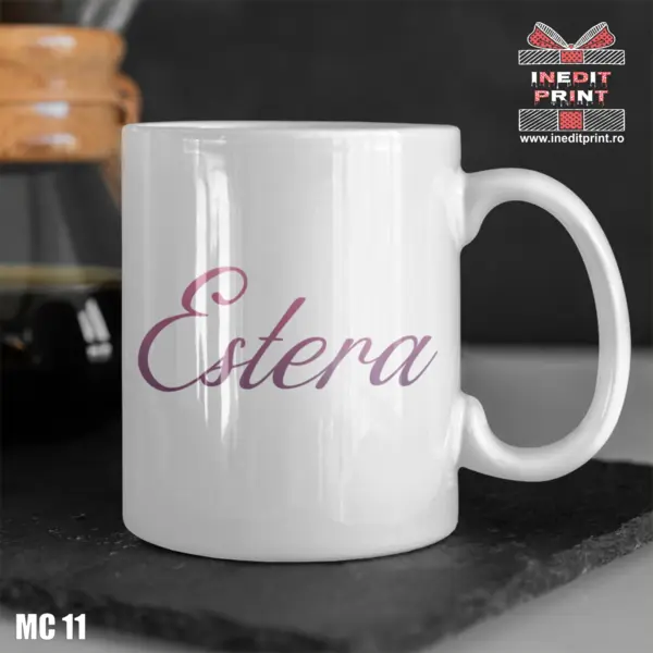 Cana personalizata Nume + verset Filipeni 4:13 MC11 Alb