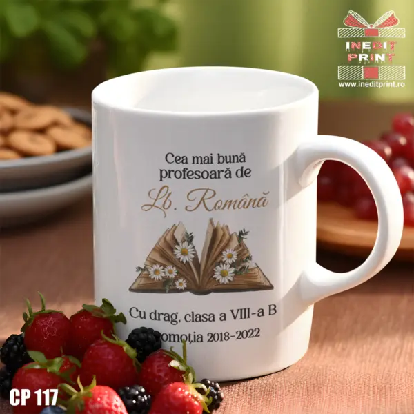 Cana personalizata Profesor Limba Romana CP117 Alb
