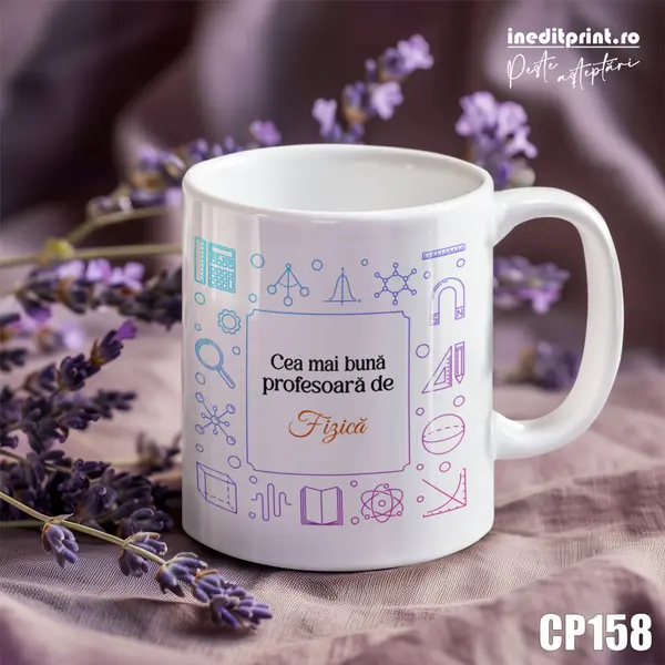 Cana personalizata Profesori de Fizica CP158 Alb