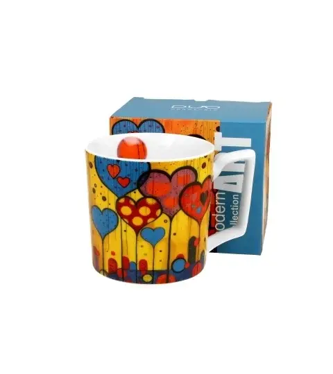 Cana portelan, 450 ml, Modern Hearts
