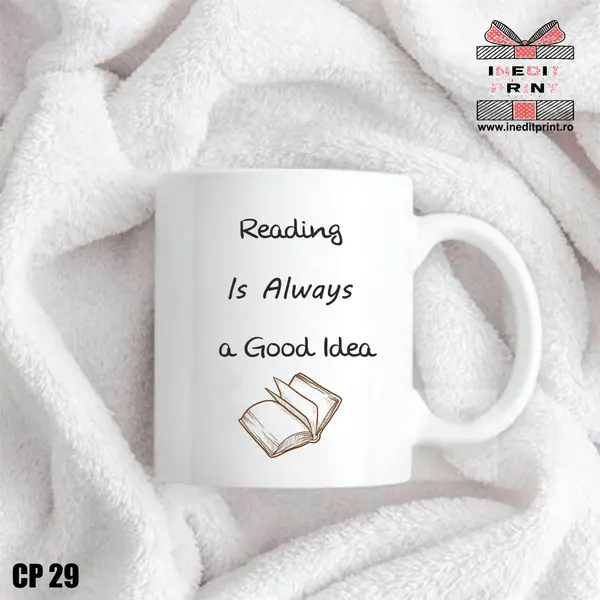 Cana Reading is always a good idea CP29 Interior si toartă vișinie