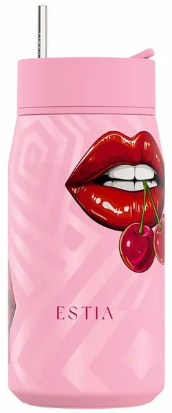 Cana termică cu pai Estia Lens - Blush Pop, 360 ml