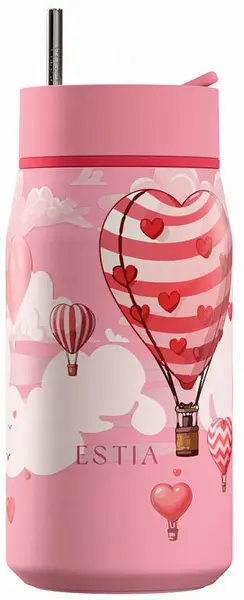 Cana termică cu pai Estia Lens - Love Ascend, 360 ml