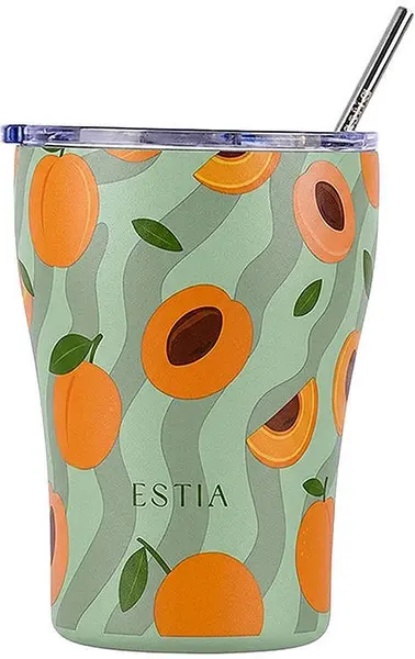 Cană termică cu pai Estia Save the Aegean - Peach Garden, 350 ml