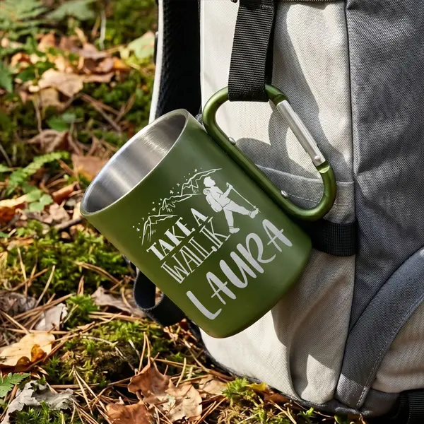 Cana Termica metalica NASIK Personalizata Take a Walk CP166 Verde