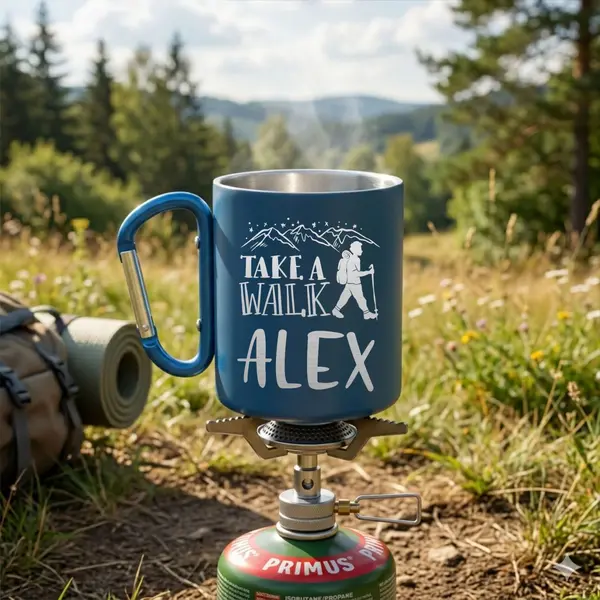 Cana Termica metalica NASIK Personalizata Take a Walk CP166 Albastru
