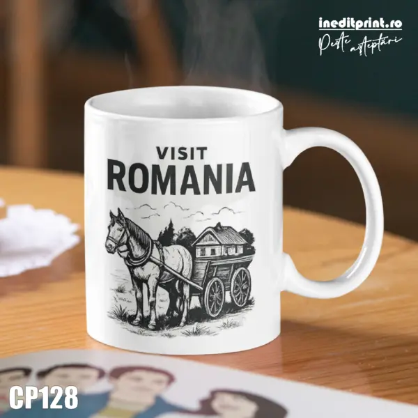 Cana Visit Romania CP128 Alb