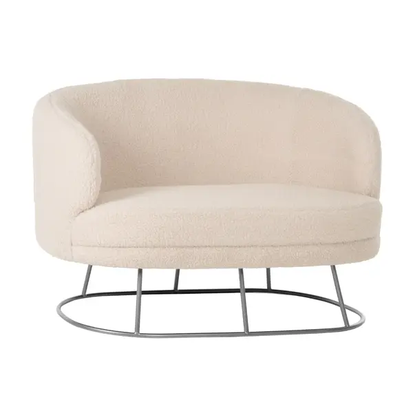 Canapea 2 locuri ARION BOUCLE 130 CM - Alb