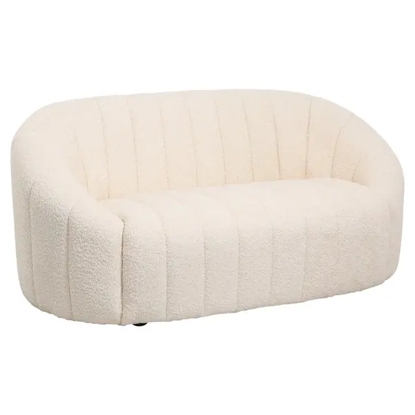 Canapea 2 locuri FORNER BOUCLE 148 CM - Cream