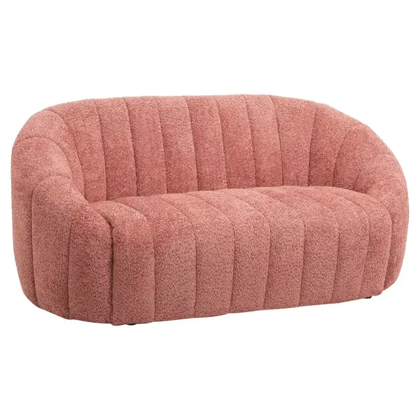 Canapea 2 locuri FORNER BOUCLE 148 CM - Roz