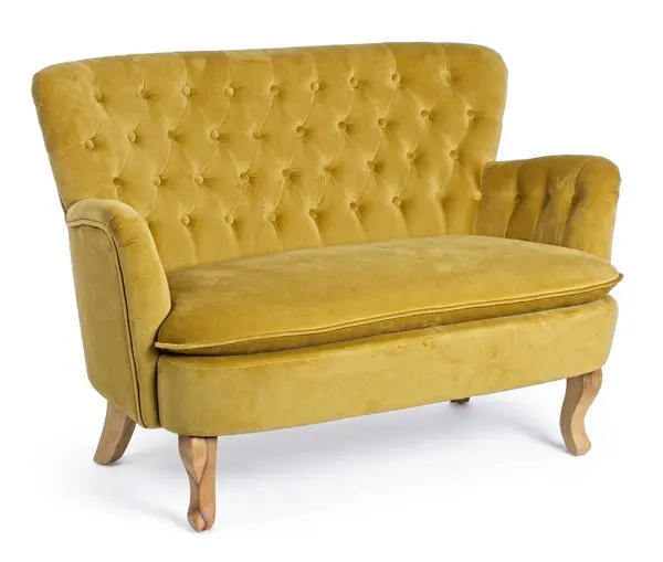 Canapea 2 locuri ORLINS MUSTARD 114 CM - Mustard
