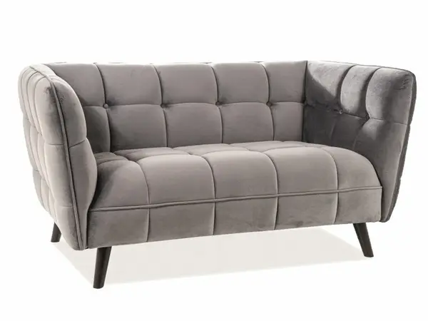 Canapea 2 locuri TOLEN VELVET 145 CM - Gri inchis