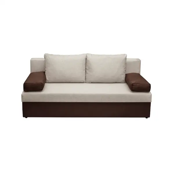 Canapea ANA extensibila, 3 locuri, cu lada depozitare, maro + bej, 185x82x80 cm