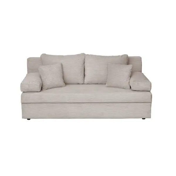 Canapea ANA LUX extensibila, 3 locuri, cu lada depozitare, bej inchis, 185x82x80 cm