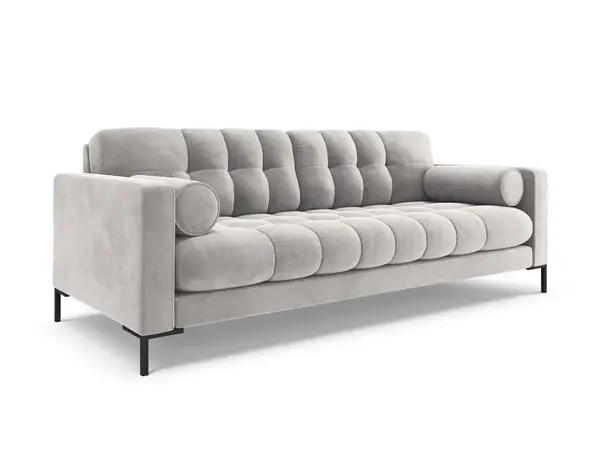 Canapea Bali 4 locuri velvet/picioare negre L217 cm