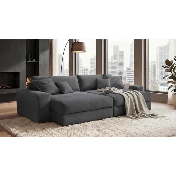 Canapea Bigsofa, textil, antracit