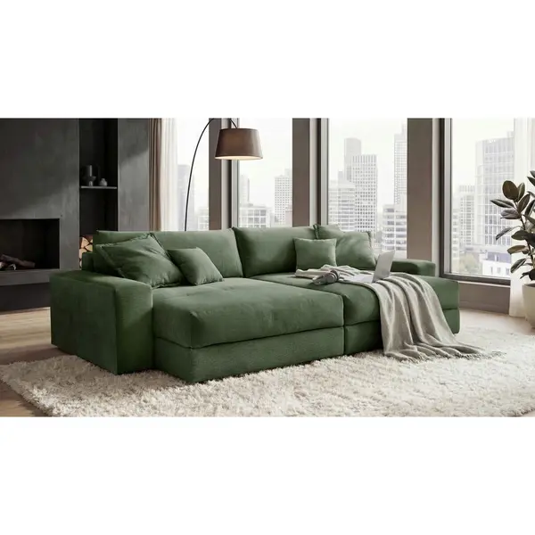 Canapea Bigsofa, textil, verde