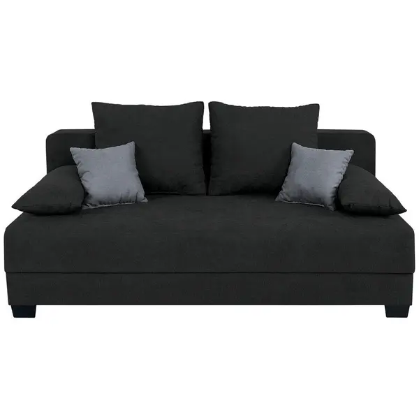 Canapea Boxspring, textil, material pe bază de lemn, negru