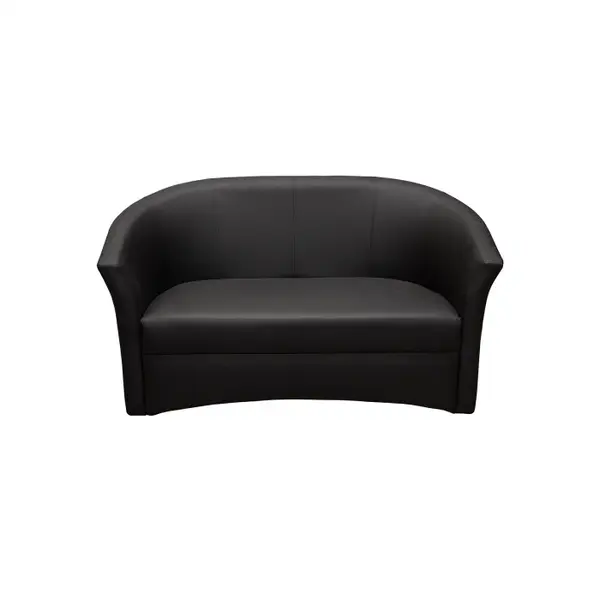 Canapea CAFENEA fixa, 2 locuri, piele ecologica negru 145x60x80 cm