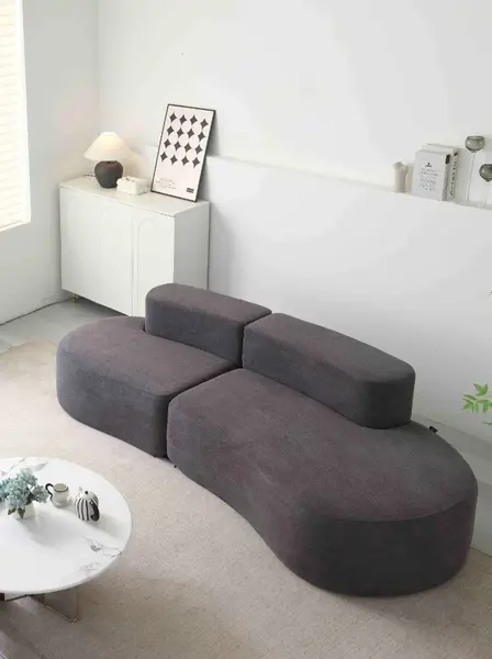 Canapea Cloud Soft Shape, Spuma HD, Ambalat Vidat, gri