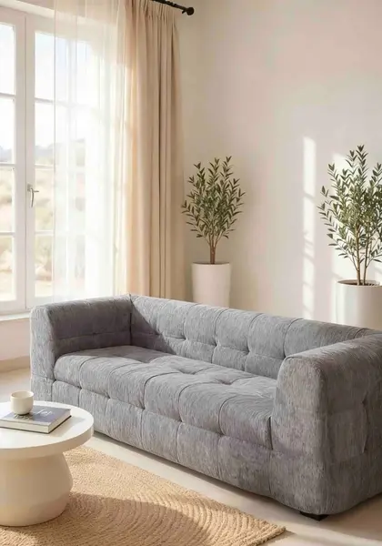 Canapea Cloud Soft Shape, Spuma HD, Ambalat Vidat, gri