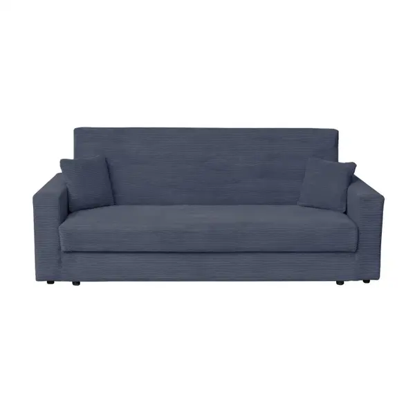 Canapea CORINNE LUX extensibila, 3 locuri, cu lada depozitare, albastru, 220x90x96 cm