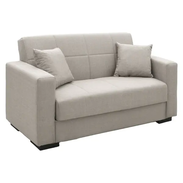 Canapea cu 2 locuri cu spatiu de depozitare Vox 2, Gri deschis, 154x82x83 cm