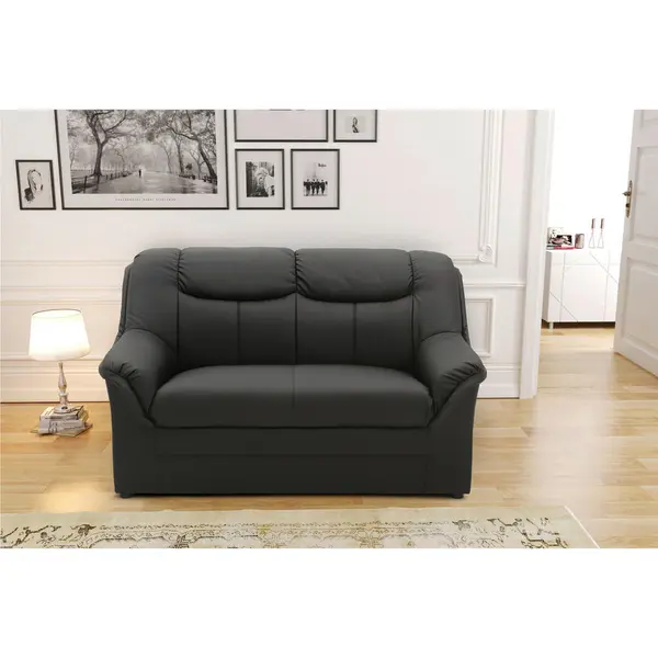 Canapea Cu 2 Locuri, textil, negru