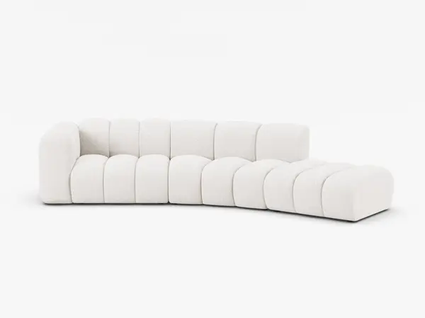 Canapea deschisa rotunjita 5 locuri Lupine boucle Baloo L335 cm