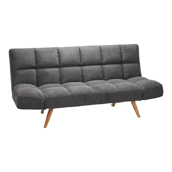 Canapea extensibila 3 locuri Freddo, stofa, antracit, 181x81x86 cm