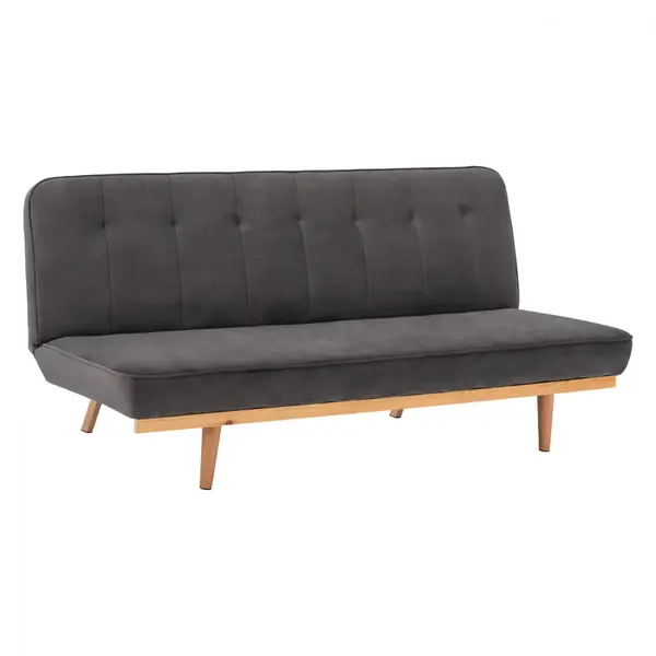Canapea extensibila 3 locuri SETTE VELVET 193 CM - Gri inchis