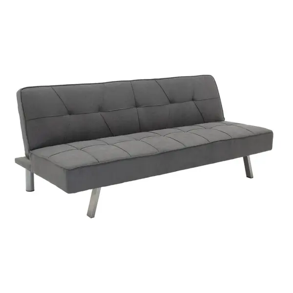 Canapea extensibila 3 locuri Travis cu tesatura gri inchis 175x83x38+ cm