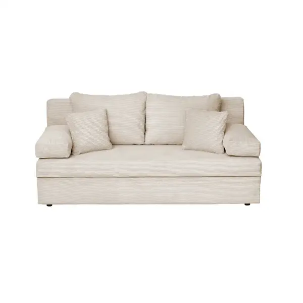 Canapea extensibila ANA LUX, 3 locuri, cu lada depozitare, bej, 185x82x80 cm