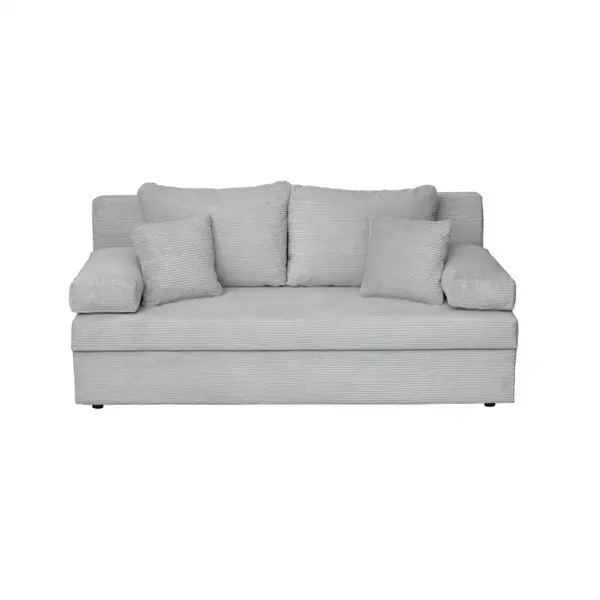 Canapea extensibila ANA LUX, 3 locuri, cu lada depozitare, gri deschis, 185x82x80 cm
