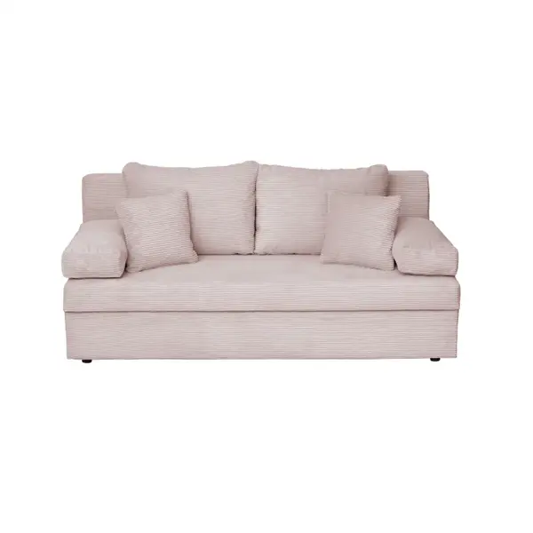 Canapea extensibila ANA LUX, 3 locuri, cu lada depozitare, roz pudra, 185x82x80 cm