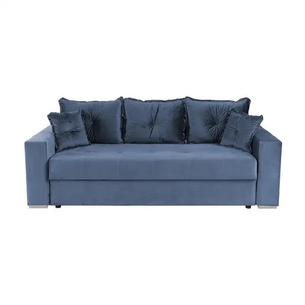 Canapea extensibila ARISSA, 3 locuri, cu arcuri, albastru, 235x110x77 cm