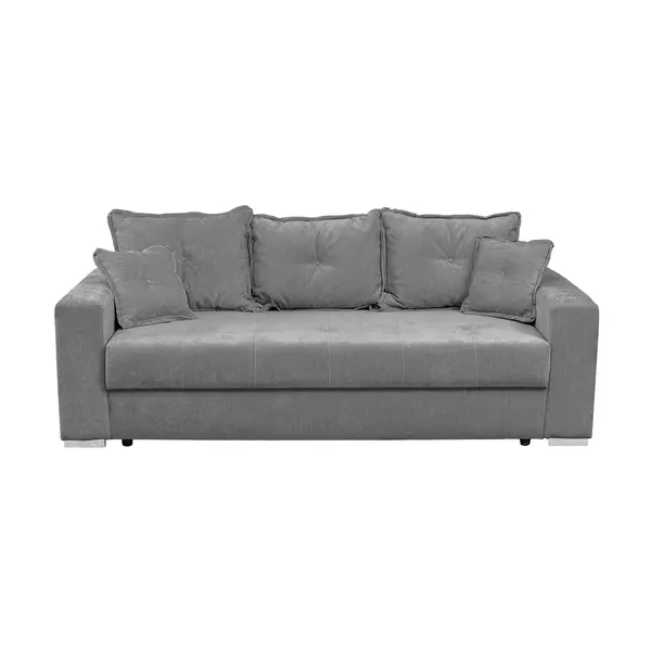 Canapea extensibila ARISSA, 3 locuri, cu arcuri, gri inchis, 235x110x77 cm