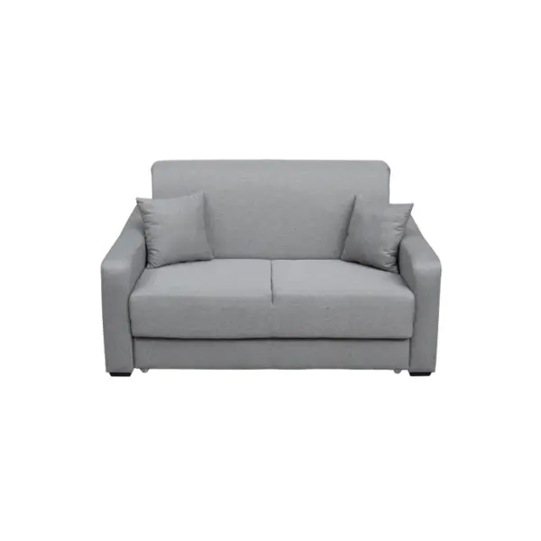 Canapea extensibila ASTI, 2 locuri, cu arcuri si lada depozitare, gri, 155x100x90 cm